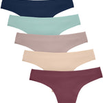 Kindred Bravely Postpartum Thong Panty, Comfortable Sustainable Maternity Underwear, 5 Pack (Assorted, Medium/Large)