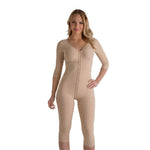 Isavela BB09-BK Stage 1 Post-Surgical Compression Bodysuit | Full Body Faja with Sleeves, Built-in Bra & Below Knee Coverage (Beige, 2XL)
