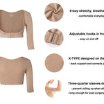 KSKshape Arm Shaper for Women Arm Compression Sleeves Post Surgical Slimming Sleeves Posture Corrector Tops Shapewear Beige