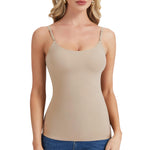 MISS MOLY Camisole Top for Women Shapewear Tummy Control Seamless Tank Top Body Shaper Scoop Neck Compression Cami Smoother with Adjustable Spaghetti Straps Nude Medium