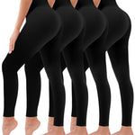 4 Pack Leggings for Women Butt Lift High Waisted Tummy Control No See-Through Yoga Pants Workout Running Leggings