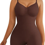 SHAPERX Shapewear for Women Tummy Control Bodysuit Mid Thigh Body Shaper Shorts for a Lifted Look