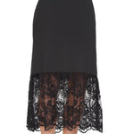 MANCYFIT Half Slips for Under Dresses Extender Slip Skirt for Women Lace Trim Long Underskirt 32 Inch Black XX-Large