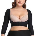 woahee Women's Arm Shaper Plus Size Arm Faja Compression Sleeve Garment Post Surgical Arm Shapewear Black XX-Large