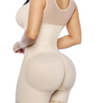 SHAPERX V-Shaped Fajas Colombianas Moldeadoras Enhanced Tummy Control Shapewear Postpartum Butt Lifter Full Body Shaper,SZ7536-Beige-XL