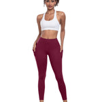 LZYVOO Leggings with Pockets for Women, 6 Packs Soft High Waisted Tummy Control Workout Yoga Pants(BlackGrayNavyWineGreenBrown-XL)