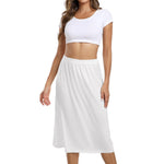 Vlazom Half Slips for Women Under Dress Long Half Slip Under Skirt with Lace Trim White Size Medium