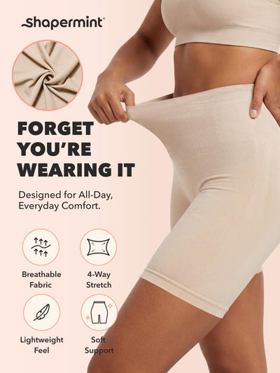 SHAPERMINT Shapewear for Women - High-Waisted Shapewear Tummy Control Shorts, Thigh Slimmer, Underwear for Women Nude