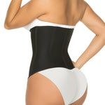 YIANNA Waist Trainer for Women Latex Underbust Tummy Control Waist Cincher Corset Hourglass Body Shaper Zipper and Hooks,YA2231-Black-M