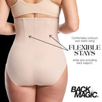 Naomi & Nicole Women's Back Magic Firm Control High-Waist Thigh Slimmer Shapewear, 7089-Black-M