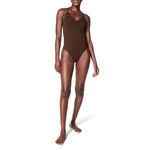 SPANXsculpt Power Series Thong Bodysuit - Soft, Seamless Shapewear for Women - Adjustable Straps - With Snap Closure - Chestnut Brown - Small