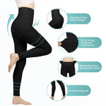 Compression Pantyhose for Women, 20-30 mmHg Footless Medical Compression Stockings, Waist High Opaque Graduated Support Compression Hose Tights for Edema, Varicose Veins, Swelling