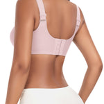 Womens Wireless Jelly Bras Plus Size No Underwire Seamless Full Coverage Comfortable Everyday Bra with Medium Support (Pink Peach, 3X-Large)