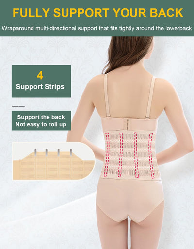 Belly Band Postpartum Belly Wrap, Breathable Abdominal Binder Post Surgery, Adjustable Waist Trainer for Women Lower Belly Fat, C Section Abdominal Binder Hernia Belt Back Support Belt for Women (Medium)