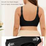 Slimers Zip Front Bras for Women: Wireless Post Surgery Compression Bars Full Coverage Comfort Everyday Black