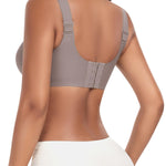 Womens Wireless Jelly Bras Plus Size No Underwire Seamless Full Coverage Comfortable Everyday Bra with Medium Support (Brown, X-Large)