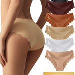 tichers Women’s Seamless Underwear, No Show Bikini Briefs, Soft Stretch Panties, Invisibles Underwear for Women, 6 Pack