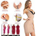 JOYSHAPER Womens Full Slips for Under Dresses Tummy Control Body Slimmer Dress Shapewear Slip V Neck Slimming Slip Beige 2XL
