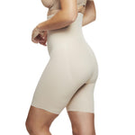 Naomi & Nicole Women's Back Magic Firm Control High-Waist Thigh Slimmer Shapewear, 7089-Beige-L