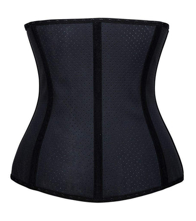 YIANNA Women's Breathable Latex Waist Training Corset Fat Burning Workout Waist Trainer Hourglass Body Shaper, YA11533-Black-XL