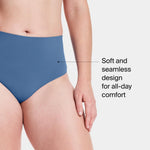 SPANX SPANXshape ExtraOrdinary Thong - Sculpting with Compression - Women's Shapewear Underwear - Recycled Nylon Fabric Blend - Indigo Haze - Medium