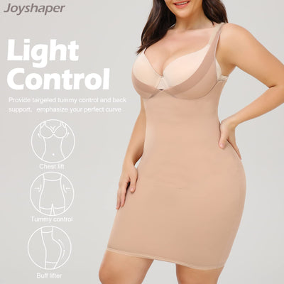 JOYSHAPER Full Slips for Women Under Dresses Tummy Control Dress Slip Shapewear invisible Body Shaper (Beige, 3X-Large)