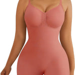 SHAPERX Shapewear for Women Tummy Control Bodysuit Mid Thigh Body Shaper Shorts for a Lifted Look