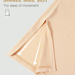 MANCYFIT Women's Half Slips for Under Dresses Non Cling Under Skirt Slips with Single Side Slits Nude Small