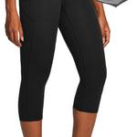 IUGA Capri Leggings for Women Tummy Control Compression Leggings Workout High Waist Athletic Yoga Pants with Pockets Black