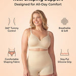 SHAPERMINT High-Waisted Shaper Boyshort - Shaping Underwear for Women - High Compression Tummy Control Shorts for Women Nude