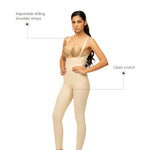 Isavela 2nd Stage Body Suit Ankle Length W/Suspender Plastic Surgery Compression Garment (BS08) (SM, Black)