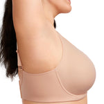 HSIA Bras for Women Minimizer Full Coverage, Plus Size T Shirt Unlined Underwire Smooth Bra, Seamless Cups Joan Ultimate Soft Taupe Beige