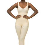 Isavela Womens 2nd Stage Body Suit with Bra Ankle Length with NO Zippers (BB08) (MD, Beige)