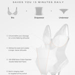 Popilush Lace Body Suits for Womens Tummy Control White Bodysuit Deep V Neck Thong Shapewear Going Out Corset Tops