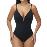 JOYSHAPER Body Shaper for Women Low Cut Body Suit V Neck Shapewear Bodysuit Plunge Shapewear Backless Slimming Girdles Bodysuits Top for Wedding Evening Dress Black XL