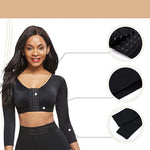 Plus Size Upper Arm Shaper Compression Sleeves for Women - Post-Surgery Slimmer & Corrector Shapewear Tops (02 Black Small)