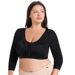 Plus Size Women's Arm Shaper Tops Arm Lift Slimmer Compression Sleeves Support Garment Post Surgical Corrector Tank Top 3/4 Sleeve (4XL, Black)