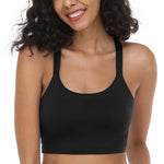 HSIA Strappy Sports Bra, Medium Support Padded Sports Bra Womens Criss Cross Back Yoga Workout Bra Crop Top Black