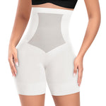 Werena Tummy Control Shapewear Shorts for Women High Waisted Body Shaper Slimming Girdle Shorts Shaping Underwear Panties(1# A White(tummy control),Small)