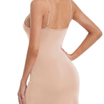Qzzater Women's Full Slips Basic Under Dress Adjustable Spaghetti Straps Cami Slip V Neck Nightwear Nude X-Small