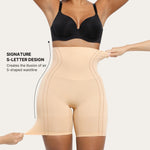 SHAPELLX Shapewear for Women Tummy Control High Waisted Shorts Seamless Compression Body Shaper Underwear Beige Fajas S