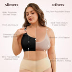Slimers Zip Front Bras for Women: Wireless Post Surgery Compression Bars Full Coverage Comfort Everyday Black