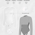Popilush Body Suits for Womens Mock Neck Long Sleeve Shapewear Tummy Control Turtle Neck Body Shaper Thong Going Out Tops