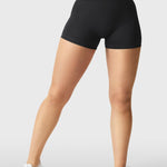 YEOREO Women's Biker Shorts 2.5" No Front Seam Elysina High Waist Hidden Scrunch Workout Gym Yoga Running Shorts Black XS