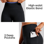 Heathyoga Scrunch Butt Lifting Leggings with Pockets for Women Tummy Control Compression Leggings No Front Seam Yoga Pants Black