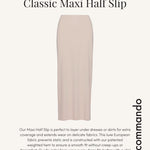 commando Classic Maxi Half Slip | Floor-Length Seamless Underslip | Patented Weighted Hem for Smooth, Stay-Put Draping | Beige, Small-Medium