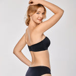 DELIMIRA Women's Strapless Bra Unlined Underwire Minimizer Plus Size Support Black 36D