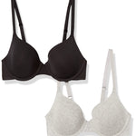 Amazon Essentials Girls' Big Classic Underwire T-Shirt Bra, Black-Heather Gray, 36C