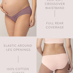 Kindred Bravely Under the Belly Bikini Maternity Underwear for Women and Postpartum Underwear 5 Pack (Assorted Pastels, Small)