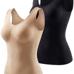 ATTLADY Shapewear Tank Tops for Women - Tummy & Waist Control Compression Camisole | Slimming Seamless V-Neck Body Shaper Vest